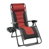 Patio Premier Padded Gravity Chairs With Foot Cover & Big Cupholder, Red & Black, PK2 203079PRB